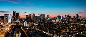 Perfect sunset skyline Rotterdam