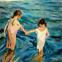 Joaquin Sorolla (Soroya) - Meisjes in de zee