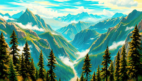 Ochtendlicht boven de Alpen in een tijdloze wildernis van AidasignArt