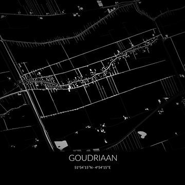 Black-and-white map of Goudriaan, South Holland. by Rezona