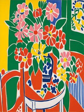 Bloemen in een vaas Stijl Henri Matisse van TOAN TRAN