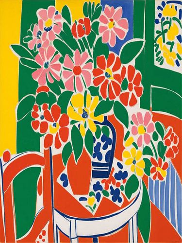 Flowers In A Vase Style Henri Matisse