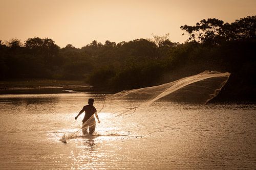 Fischer wirft sein Netz