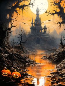 HALLOWEEN KUNST Geheimnisvolles Schloss