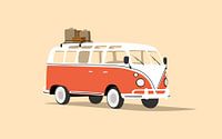 Red volkswagen van with suitcases by Studio Miloa thumbnail