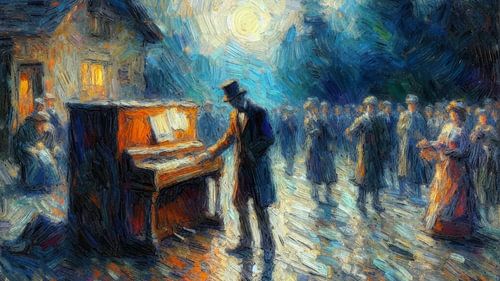 Impressionisme straat tafereel van Henk van Holten