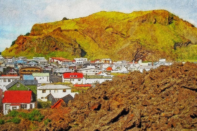 Nieuw Pompeï, Heimaey, IJsland van Frans Blok - foto's, kunst en andere wanddecoratie
