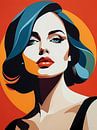 Pop Art Vrouwenportret Abstract Geometrische Kunst van 1xMerch thumbnail