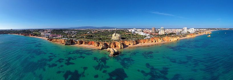 Aerial panorama of Praia da Rocha in Algarve Portugal by Eye on You