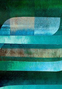 Abstrakte Geometrische Retro Formen Grün Teal