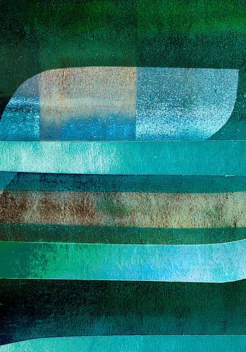 Abstracte Geometrische Retro Vormen Groen Teal