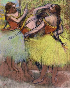 Edgar Degas,Drie dansers met haar in vlechten