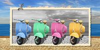 Kleurrijke scooters in nostalgie Framing van Monika Jüngling thumbnail