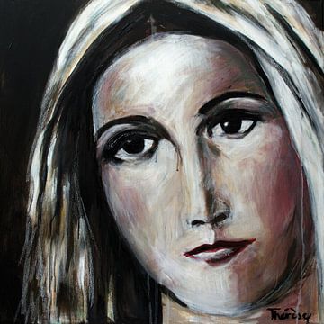 Portret van Maria, moeder van Jezus, katholiek van Therese Brals
