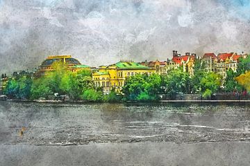 Prague watercolor art #Prague by JBJart Justyna Jaszke