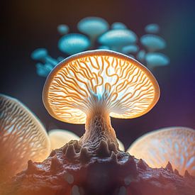 Diepzee paddenstoel organisme van Digital Art Nederland