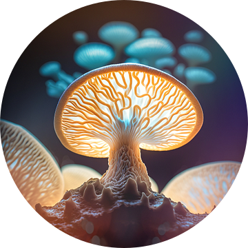 Diepzee paddenstoel organisme van Digital Art Nederland