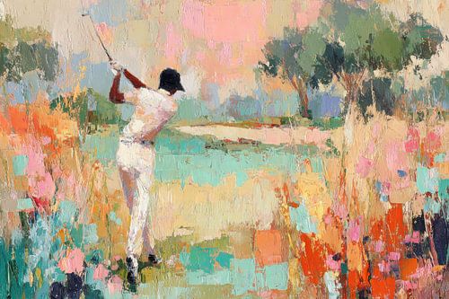 Golfer in pastelkleuren