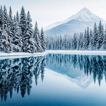 Winterlandschap reflectie van Poster Art Shop