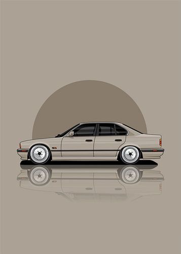 Kunstauto BMW E34 grijs