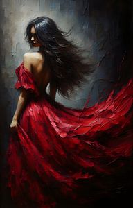 Robe rouge dans l'ombre