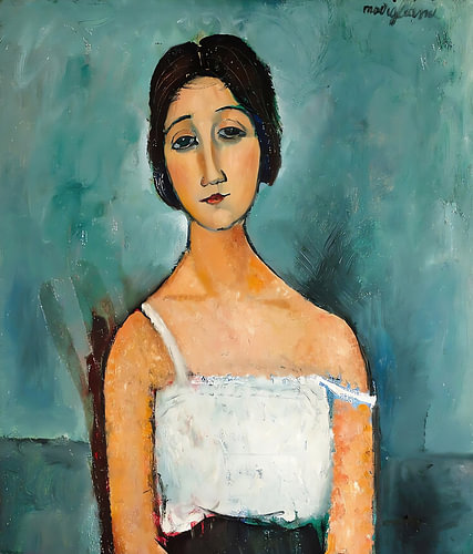 Femme face au turquoise