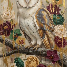 Stilleben Eule in Blumendisplay von By Marjolein Design