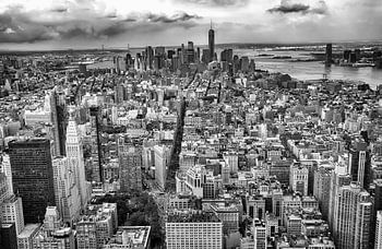 Skyline von New York Manhattan in Schwarz-Weiß