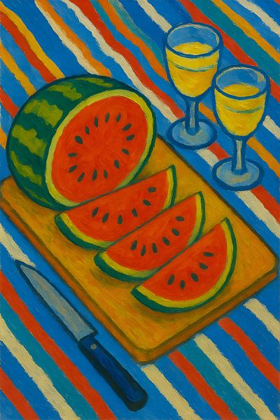 Peinture de melon d'eau. par Johannes