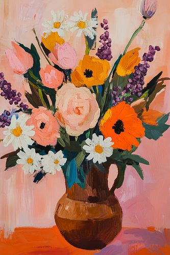 Explosion de couleurs sur le marron