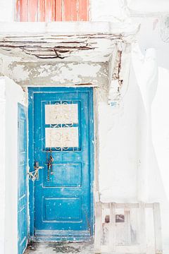 Blue Door in Ancient Greek House by Patrycja Polechonska