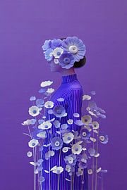 surrealistisch portret vrouw met bloemen