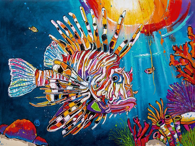 Poisson-lion dans les profondeurs par Happy Paintings / Renata Rolefes