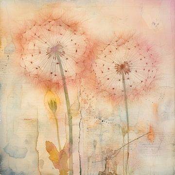 Aquarelle de fleurs | Splendeur florale éthérée sur Peinture Abstraite