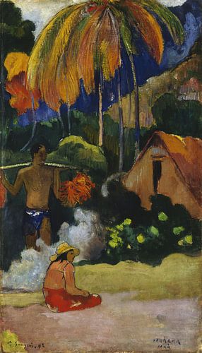 Landschap in Tahiti (Mahana Maà), Paul Gauguin