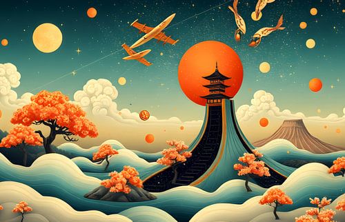 japans fantasie abstract landschap