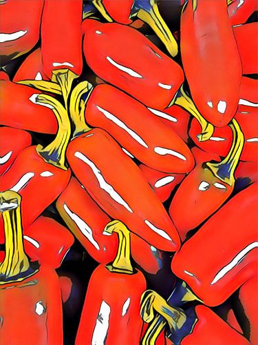 Les poivrons à la manière d'une bande dessinée