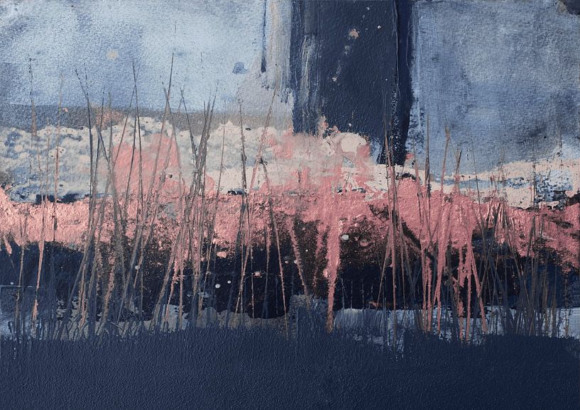 Pink blue abstract by Ela Szczepaniak