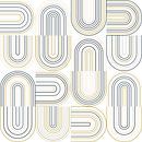 Retro industriële geometrie met lijnen in pastelkleuren nr. 12_1 in goud, beige, grijs, zwart van Dina Dankers thumbnail