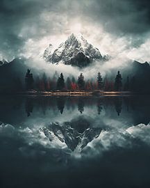 Spiegelung des Berges im See