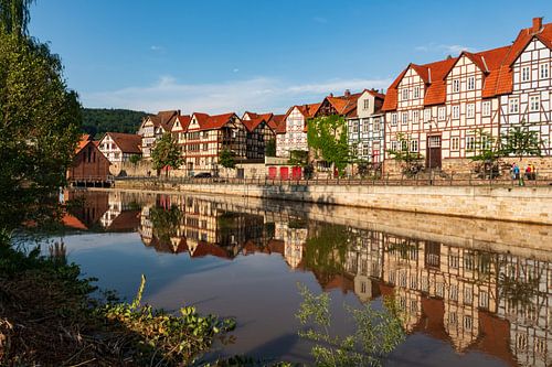 Spiegelung Fachwerkhäuser von Nicole Bäcker