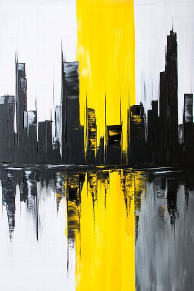 Urban landscape in black and yellow by Poster Art Shop