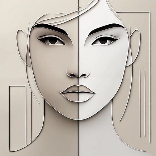 Abstract Balance – modern symmetrisch vrouwenportret