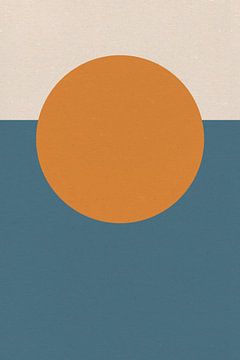 Zon, maan, oceaan. Ikigai. Abstracte minimalistische Zen kunst XII van Dina Dankers
