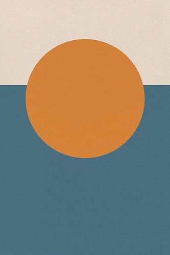 Zon, maan, oceaan. Ikigai. Abstracte minimalistische Zen kunst XII
