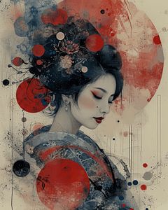 Japanse Geisha in collage stijl