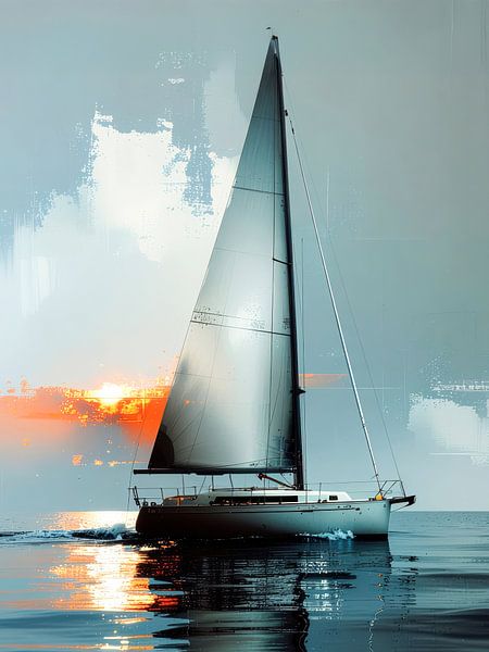Sailboat abstract upright-02a by Rautenberg Digital Art Maritim
