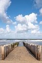 Golfbrekers breken de golven bij Domburg / Nederland van Photography art by Sacha thumbnail