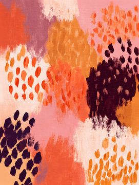 Abstract with warm dots and texture by Gypsy Galleria