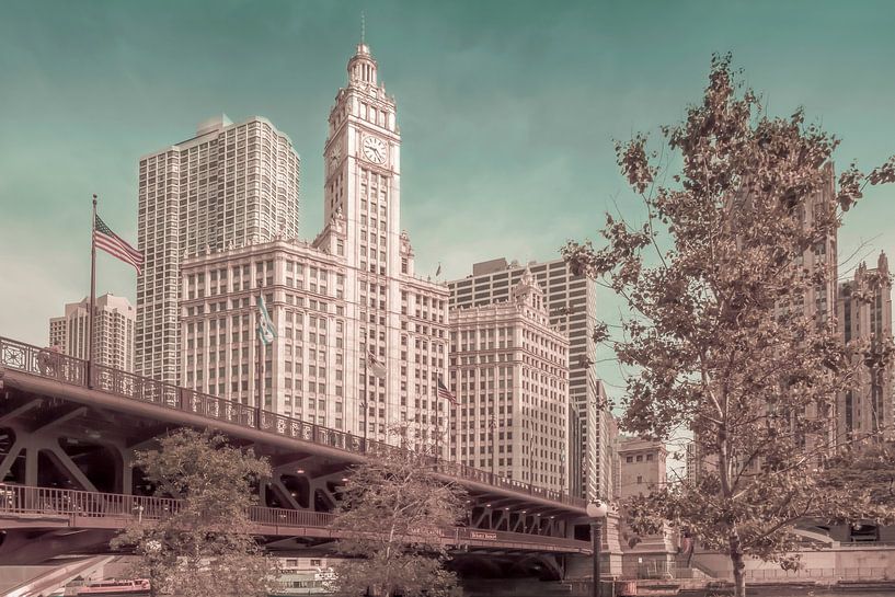 CHICAGO Pont DuSable et centre ville | style vintage urbain par Melanie Viola